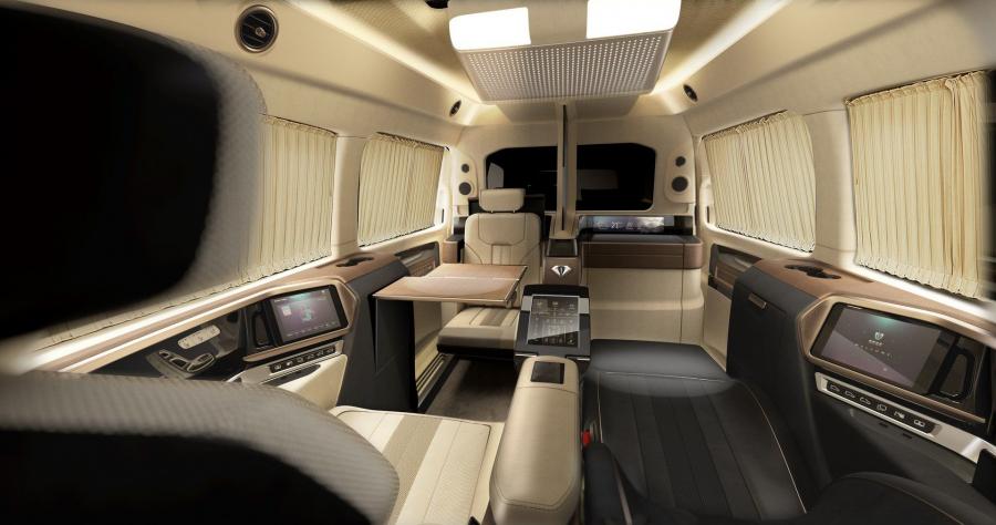 Интерьер Mercedes-Benz V260L Vulcanus by ItalDesign 2018 года  (фото 3 из 8)